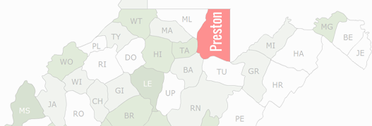 Preston County Map